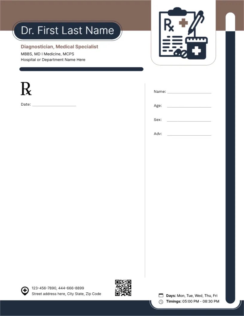 Premium Diagnostician Prescription Pad Template