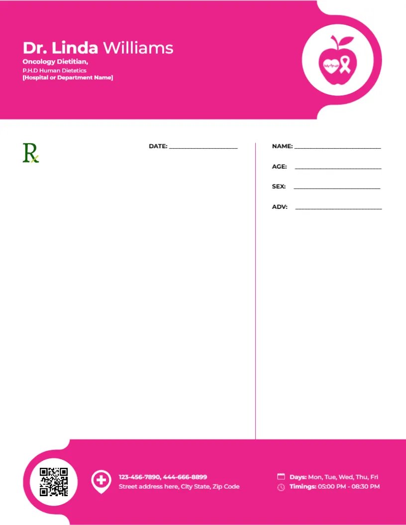 Oncology Dietitian Prescription Template