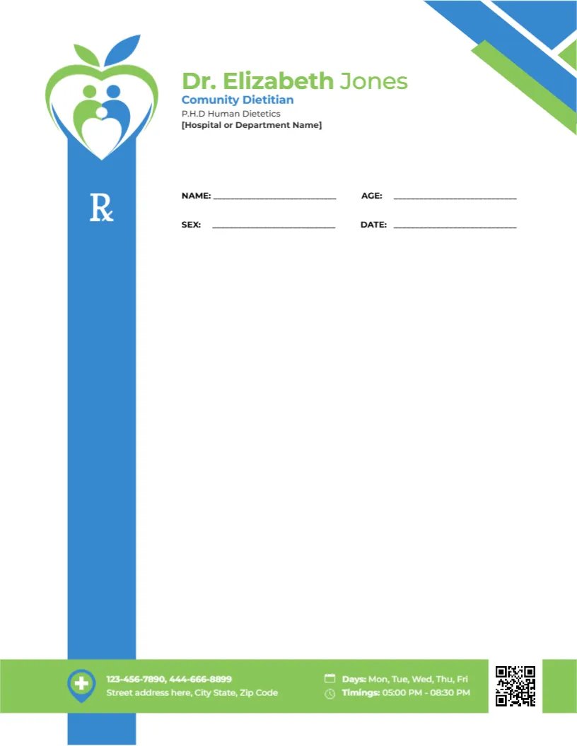 Community Dietitian Prescription Template