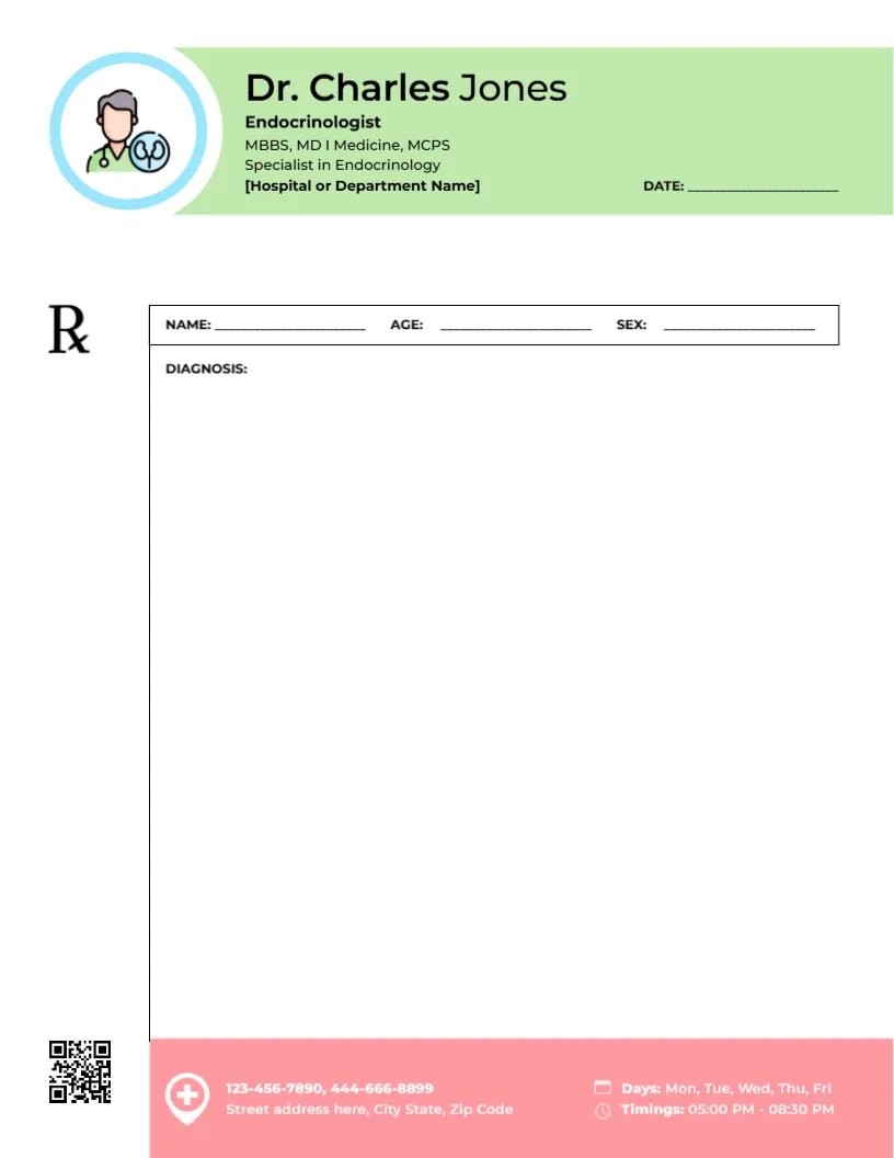Endocrinologist Prescription Slip Template