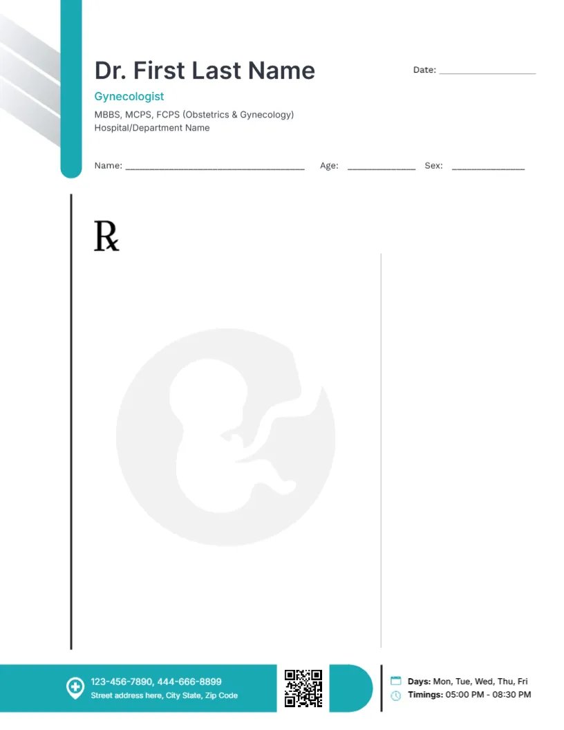 Clinical Gynecology Prescription Template