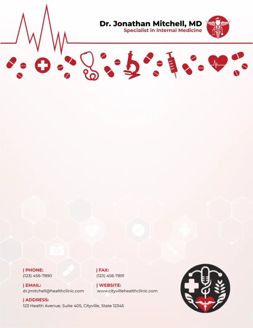 Internal Medicine Doctor Letterhead Template