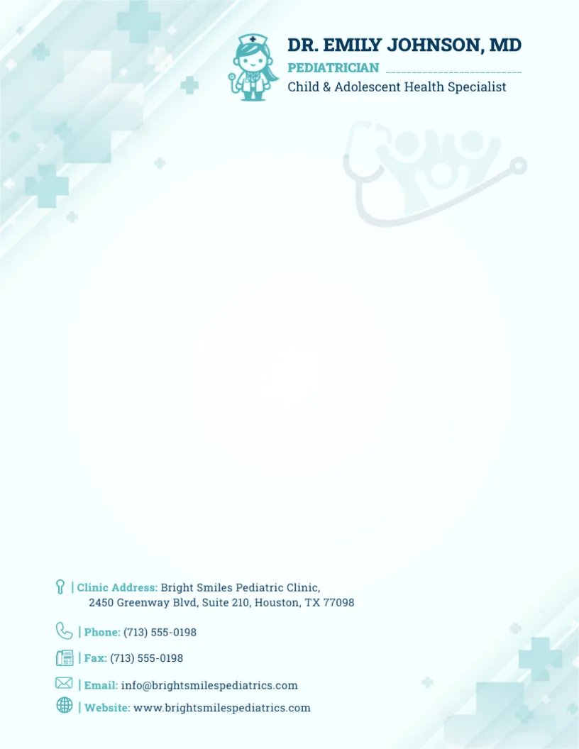Pediatrician Letterhead Template