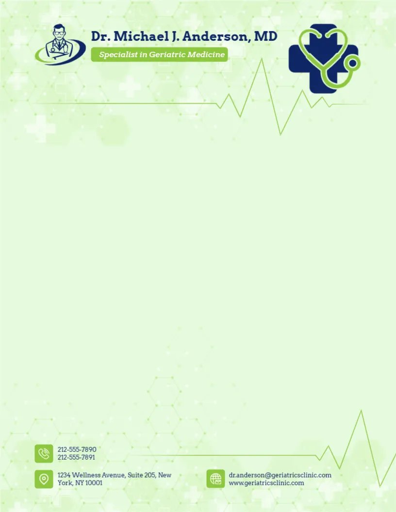 Geriatrician Letterhead Template