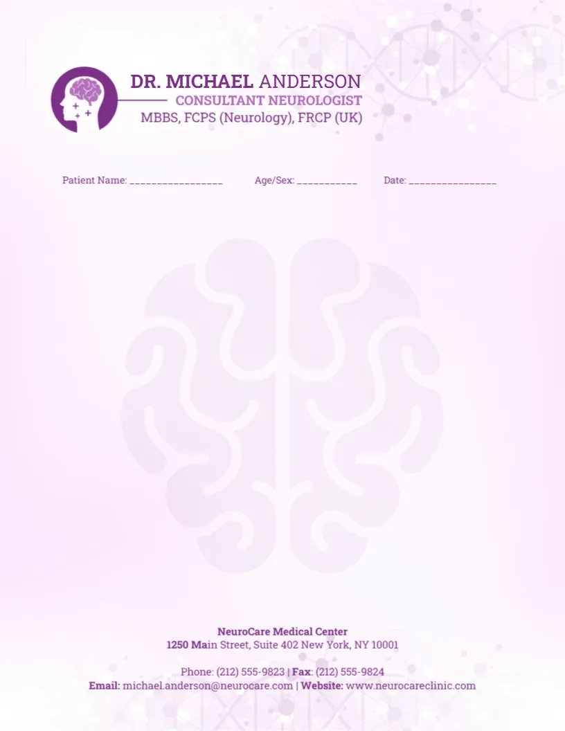 Neurologist Letterhead Template
