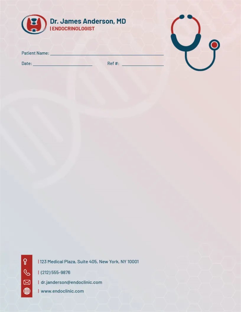 Endocrinologist Letterhead Design Template