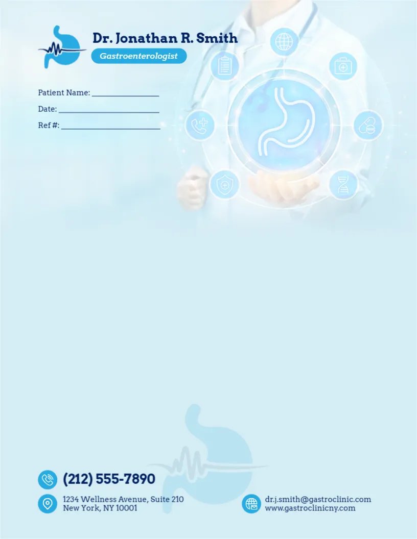 Gastroenterologist Letterhead Design Template