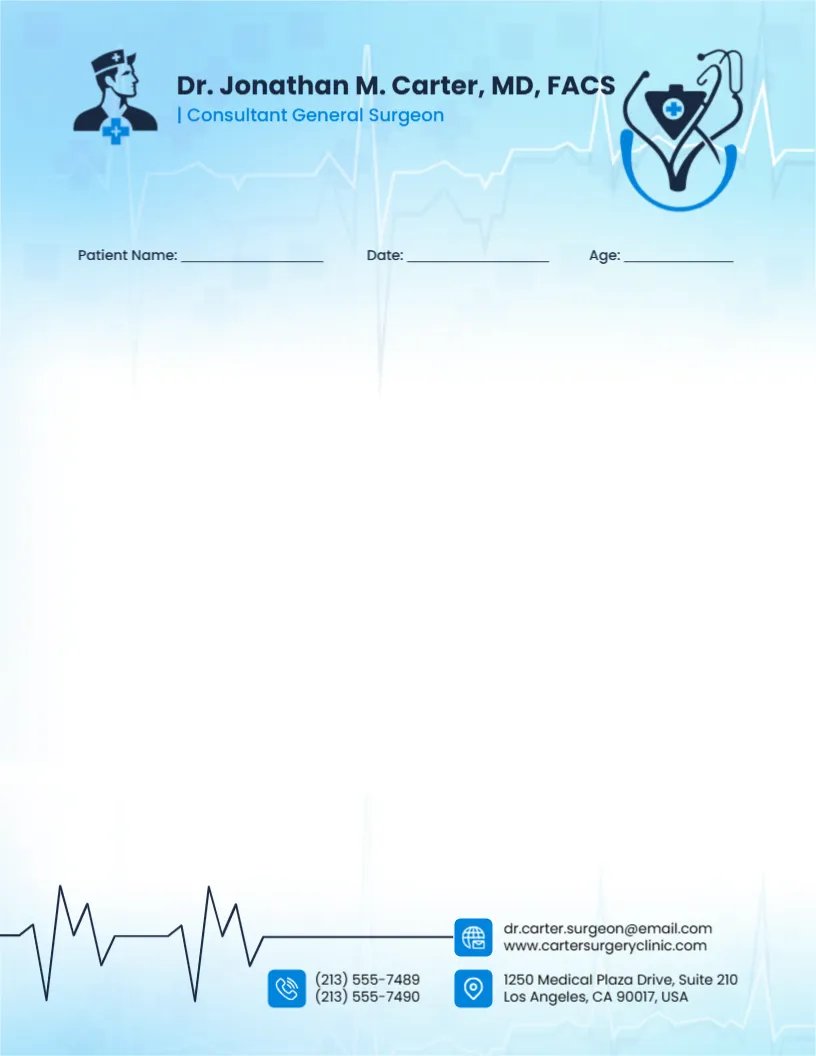 General Surgeon Letterhead Template