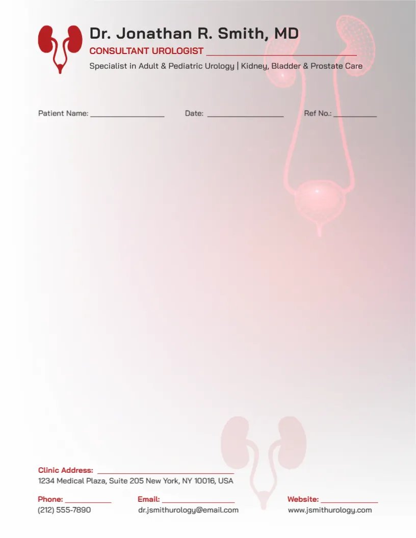 Urologist Letterhead Template
