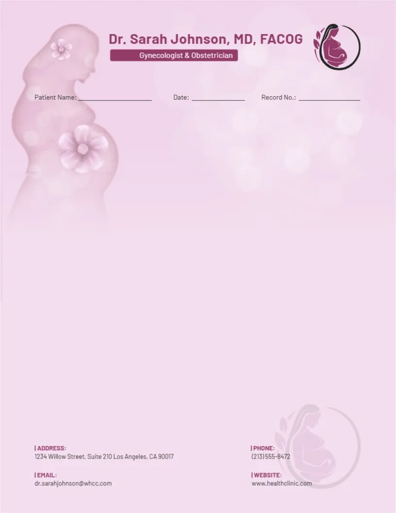Gynecologist / Obstetrician Letterhead Template