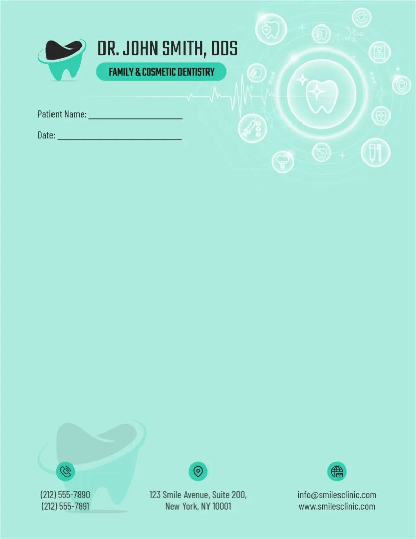 Dentist Letterhead Template