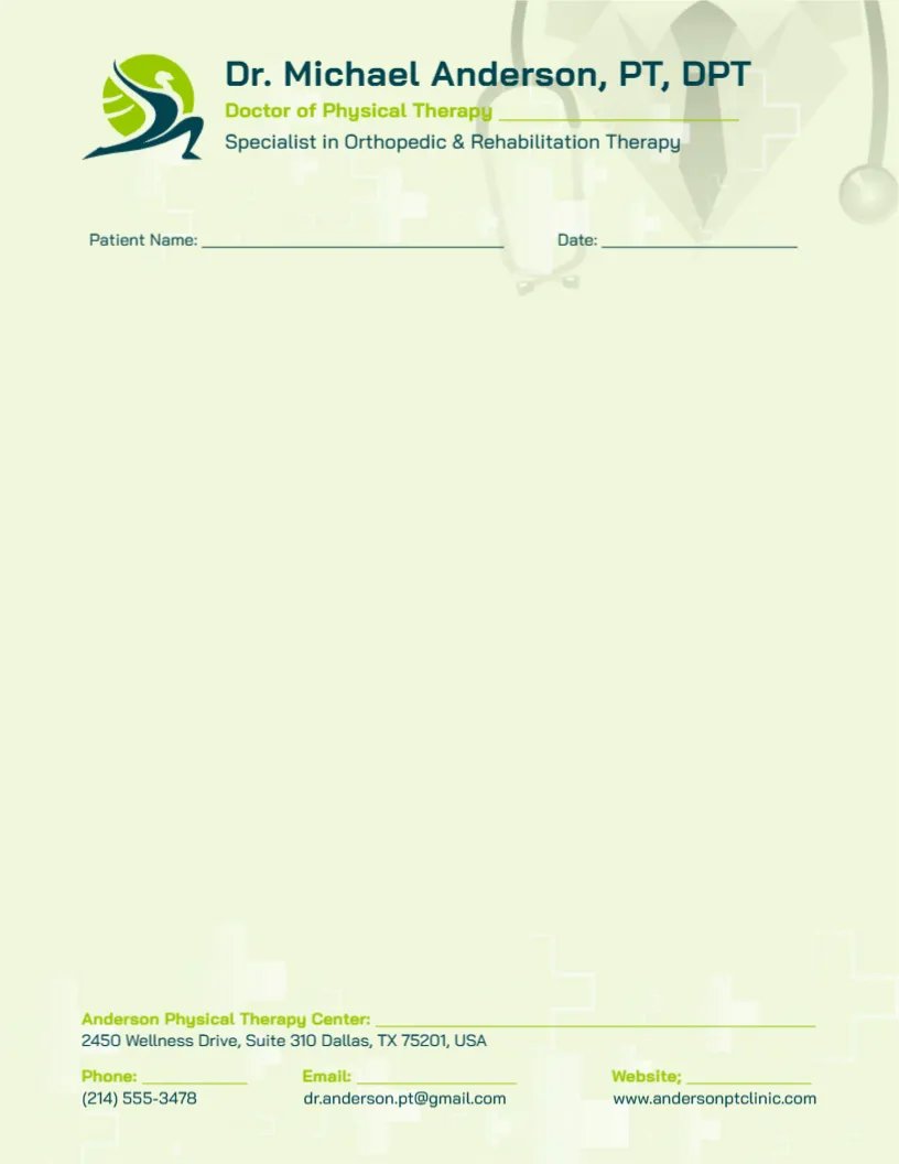 Physiotherapist Letterhead Template