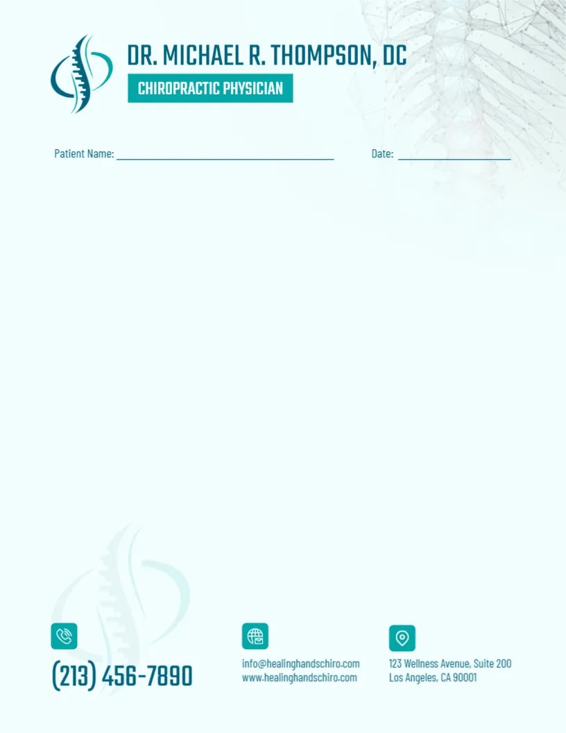 Chiropractor Letterhead Template