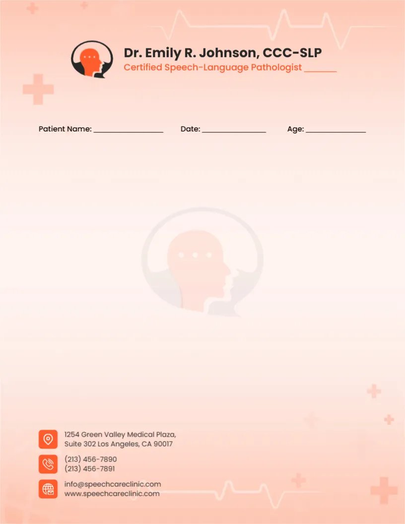 Speech Therapist Letterhead Template
