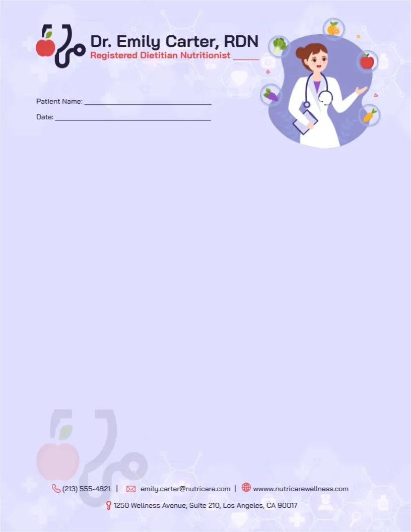 Nutritionist Letterhead Template