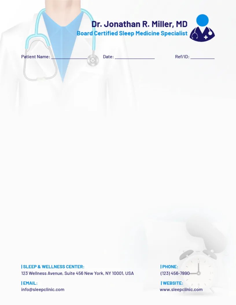 Sleep Specialist Letterhead Template