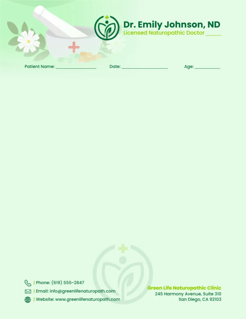 Naturopath Letterhead Template