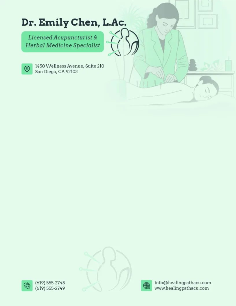 Acupuncturist Letterhead Template