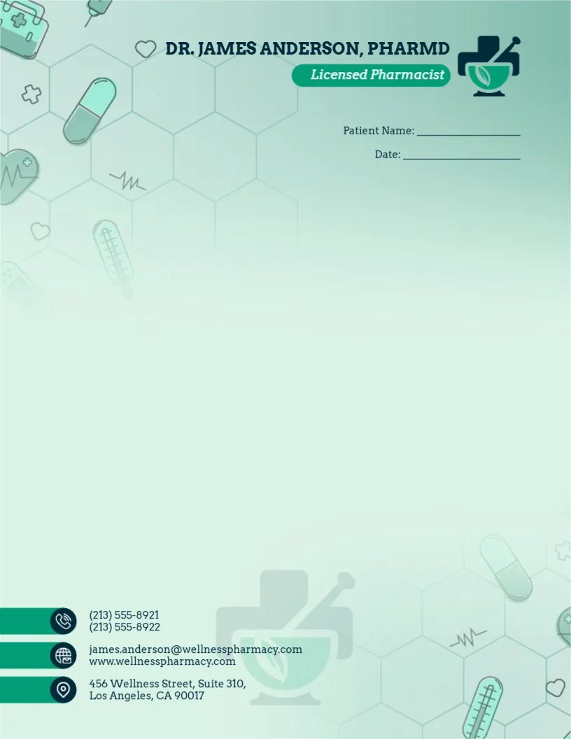 Pharmacist Letterhead Template