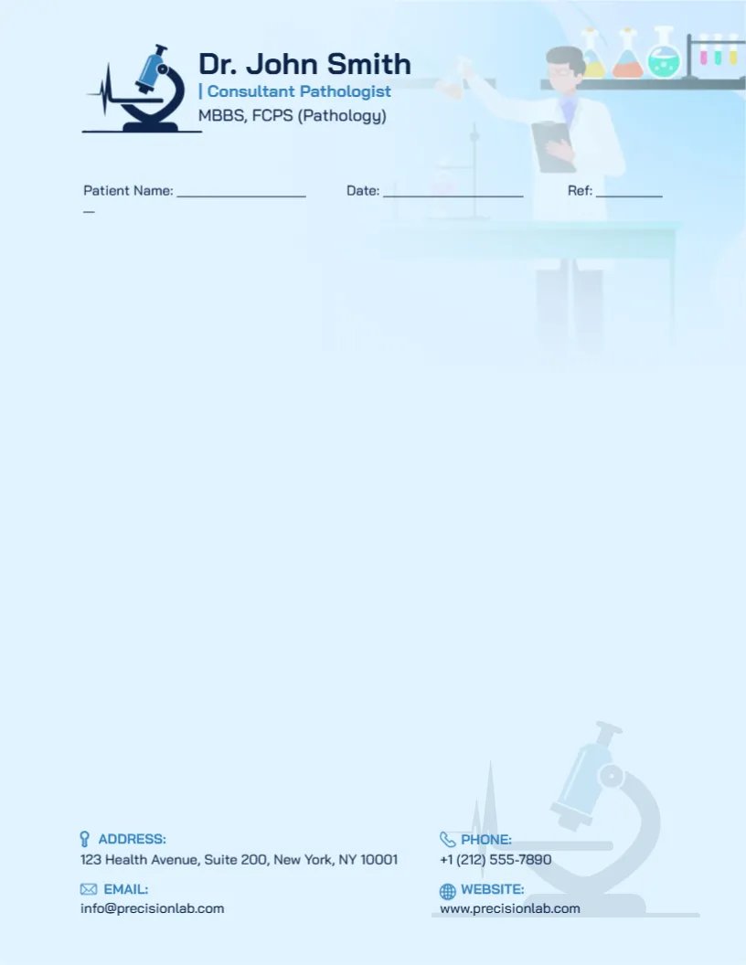 Medical Laboratory / Pathologist Letterhead Template