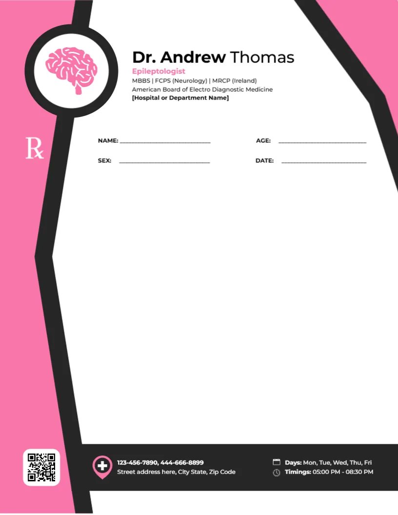 Epileptologist Prescription Template