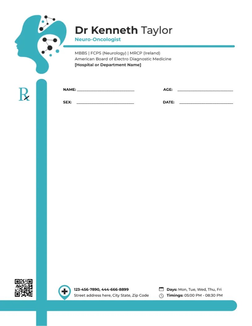 Neuro-Oncologist Prescription Template