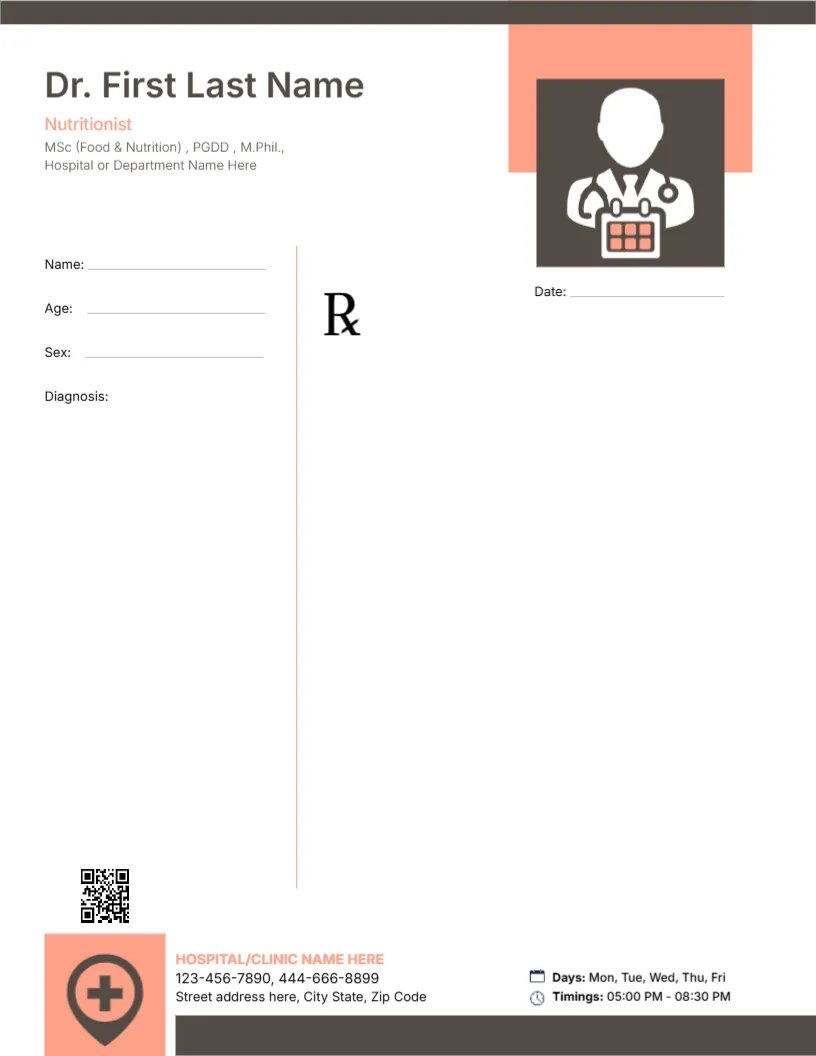 Nutrition Care Prescription Template