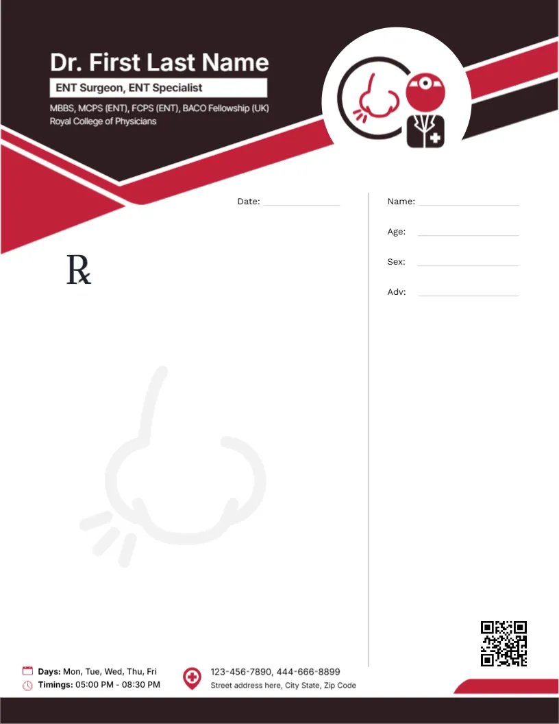 Otolaryngologist Prescription Template