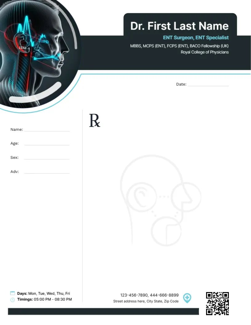 ENT Physician Prescription Template