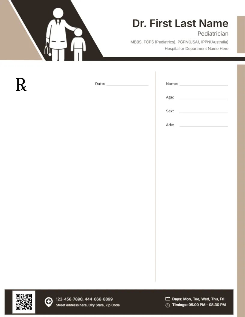 Pediatrician Prescription Design Template