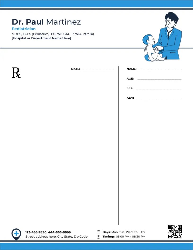 Child Wellness Prescription Template
