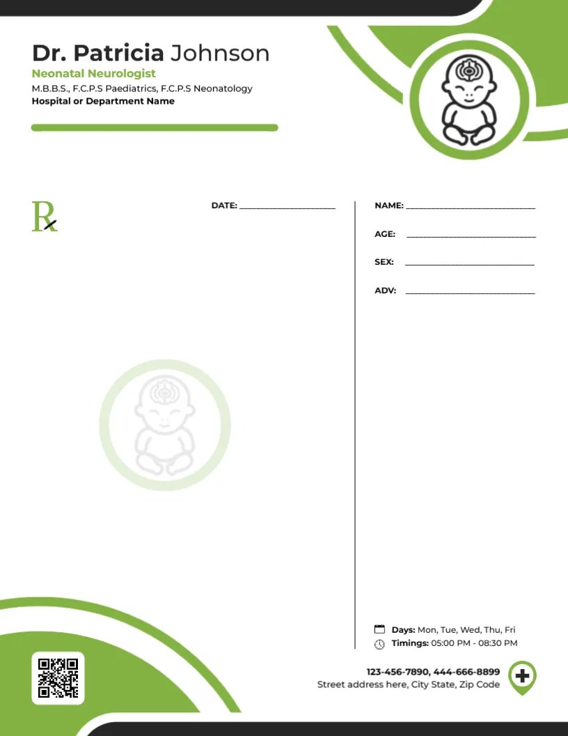 Neonatal Neurologist Prescription Template