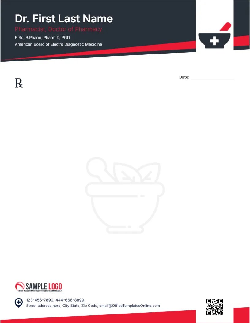 Pharmacist Prescription Pad Template