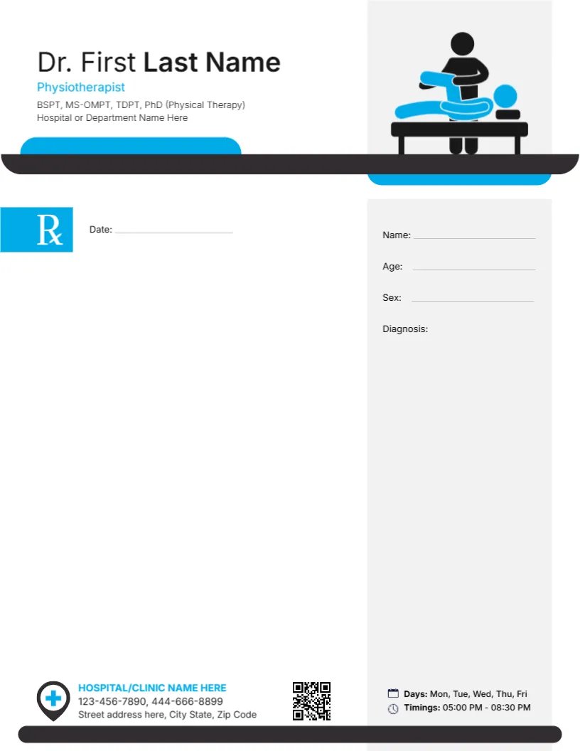 Pediatric Physiotherapist Prescription Template
