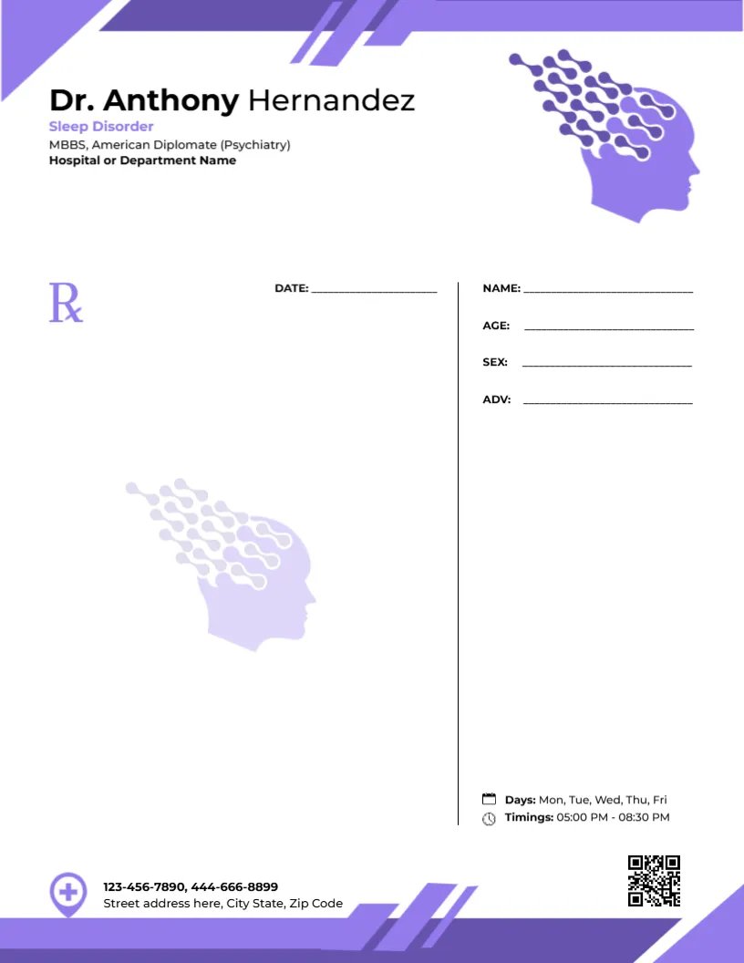 Sleep Disorder Prescription Template