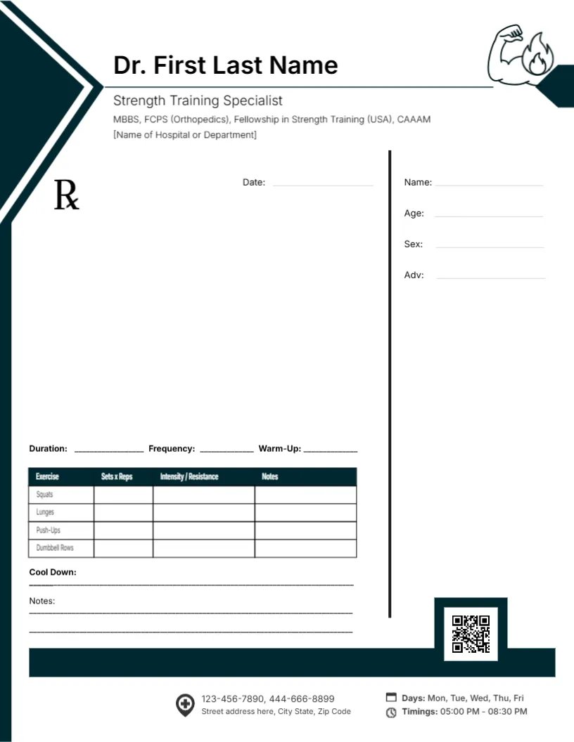 Strength Training Prescription Template