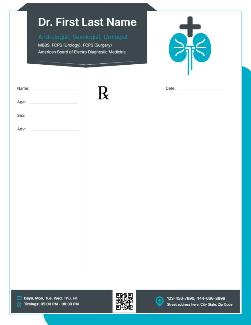 Awesome Urologist Prescription Pad Design