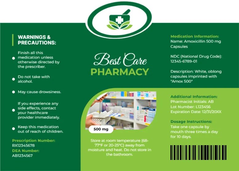Standard Prescription Label Template