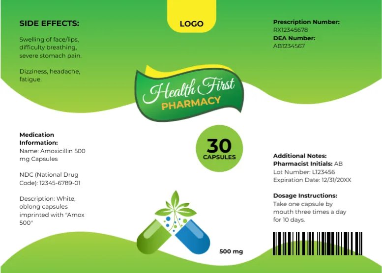 Long-Term Medication Label Template