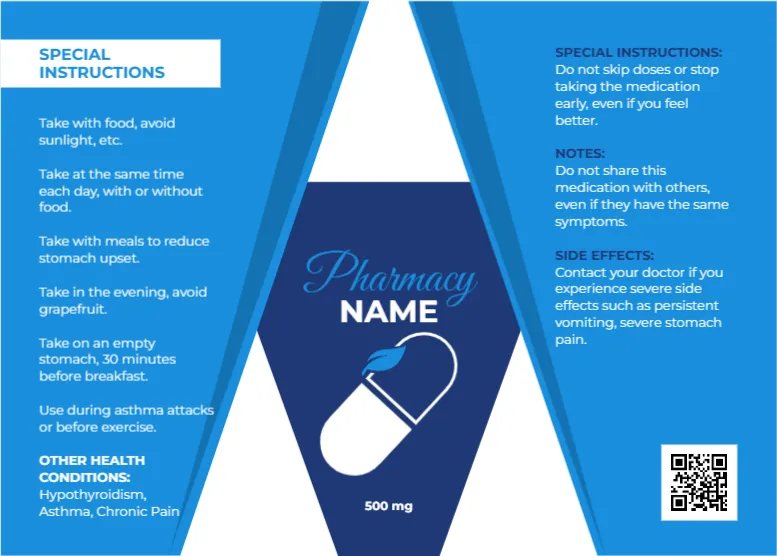 Multiple Medication Management Label Template