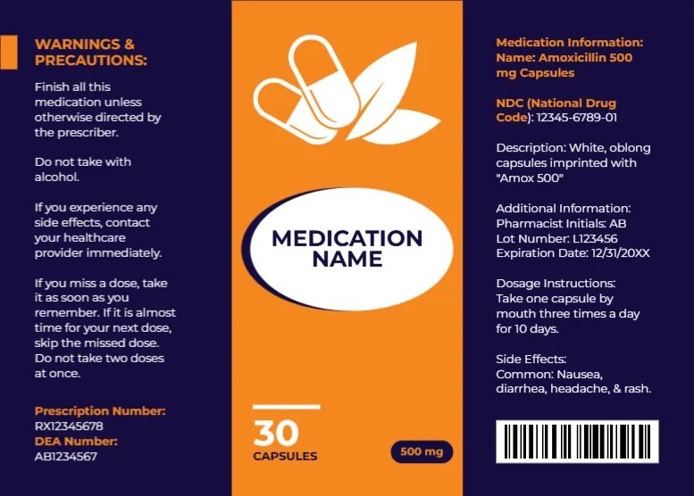 Patient Education Label Template
