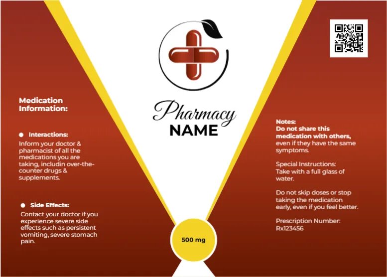Pediatric Prescription Label Template