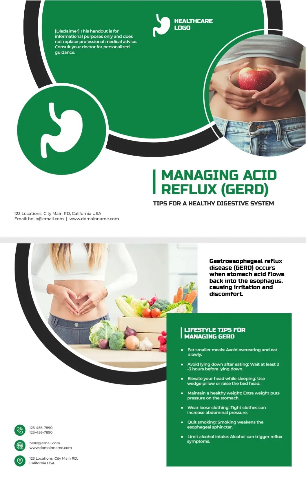 Managing Acid Reflux Handout Template
